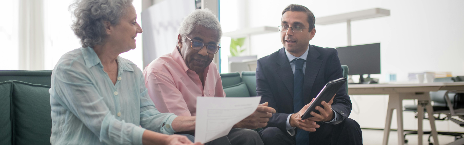 Meridian advisor reviewing a financial plan with clients